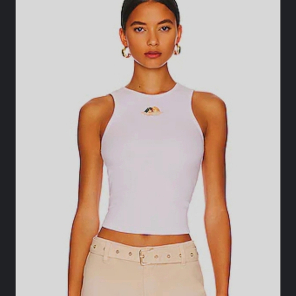 NWOT Fiorucci Orange Soft Peach Vest Icon Tank Top Jersey